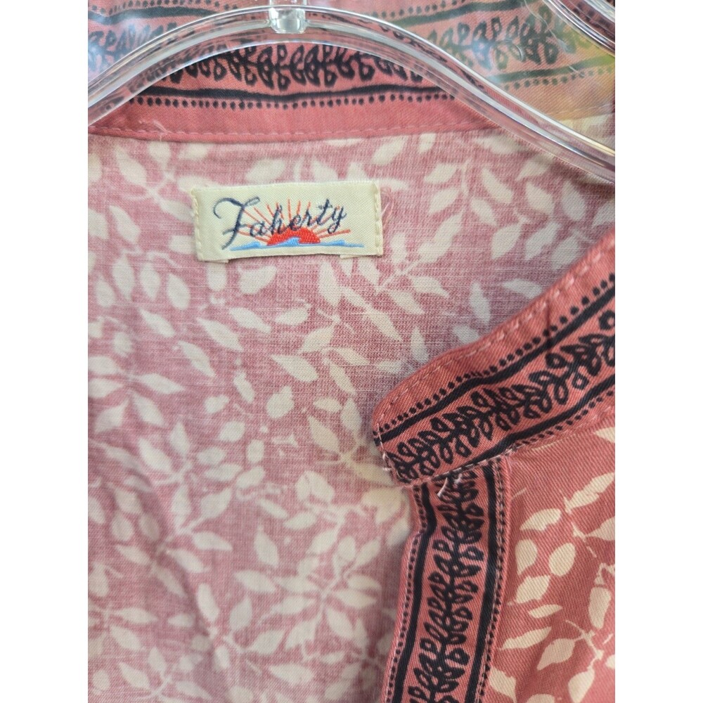 FAHERTY Aurora Leaf Print Peasant Boho Top in Mauve Leaf Batik - Picture 4 of 9